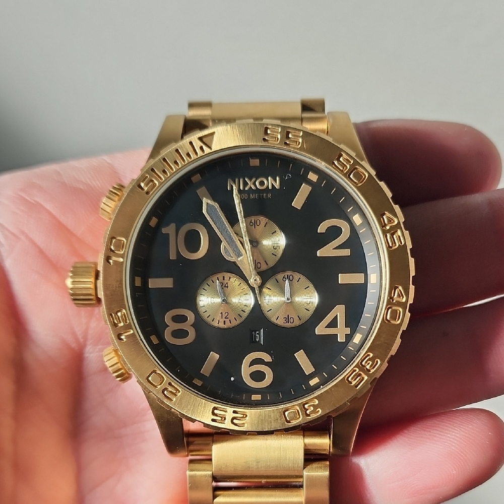 Nixon Gold Chronograph Watch